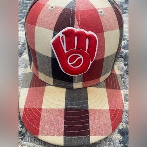 Milwaukee Brewers Plaid Baseball Cap